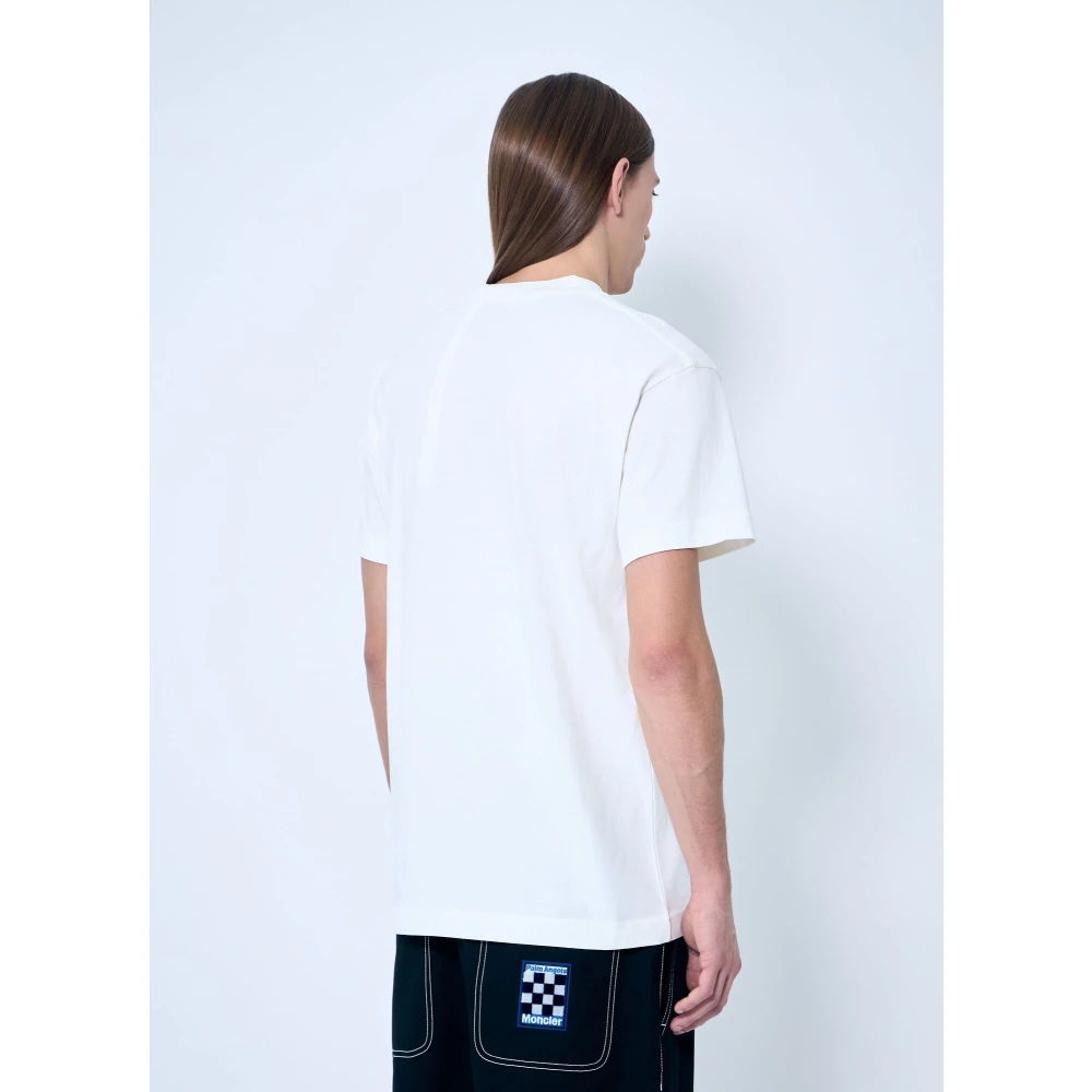 Moncler Katoenen Jersey Logo Print T-Shirt White Heren