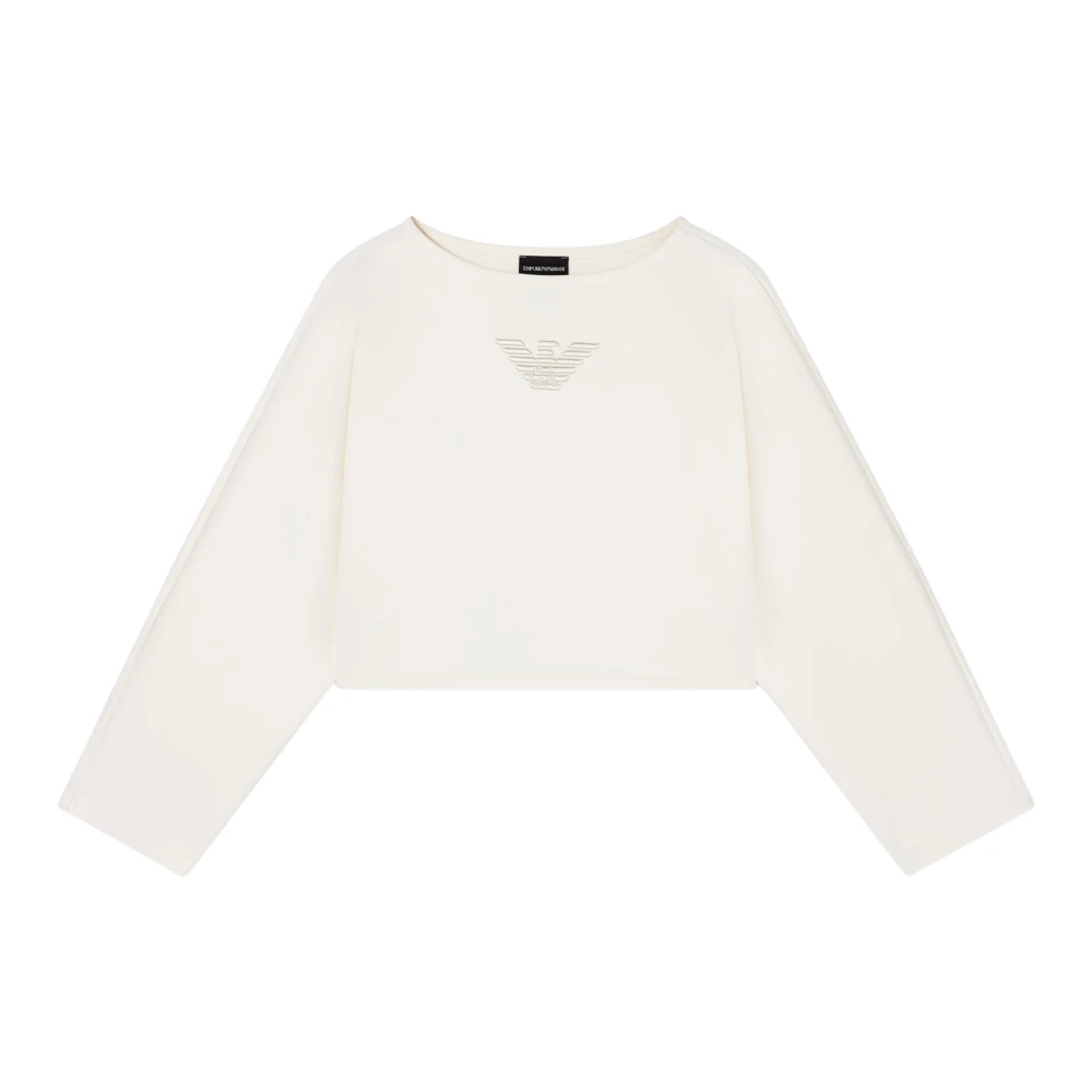 Emporio Armani Damen Weiß Sweatshirts & Hoodies, Mgröße: