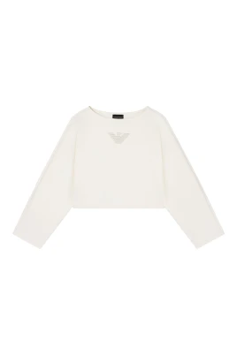 Double Jersey Cropped Sweatshirt med broderad örn