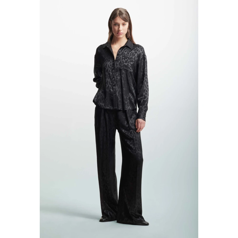 Kocca Dierenprint Shirt met Bijpassende Knopen Black Dames