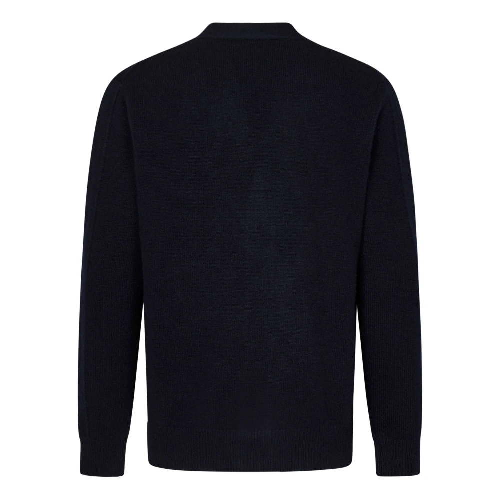 Low Brand Navy Blue Wool Cashmere Cardigan Blue Heren