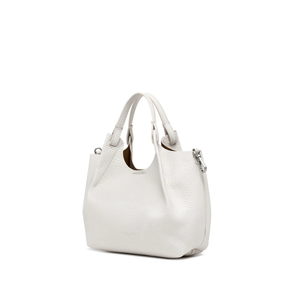 Gianni Chiarini Dubbele leren handtas met magneetsluiting White Dames