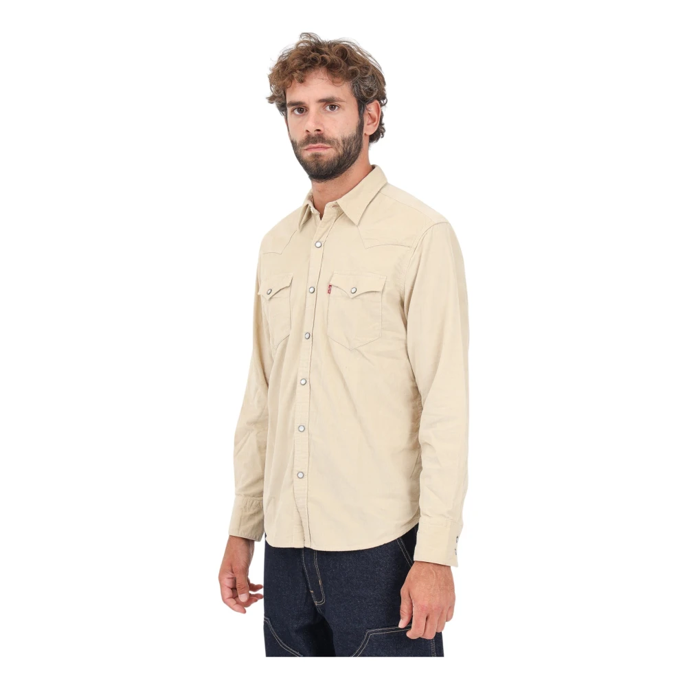 Levi's Beige Western Barstow Overhemd met Lange Mouwen Beige Heren