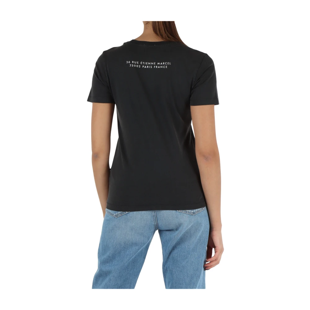 Replay Katoenen T-shirt met Afneembaar Kettingdetail Black Dames