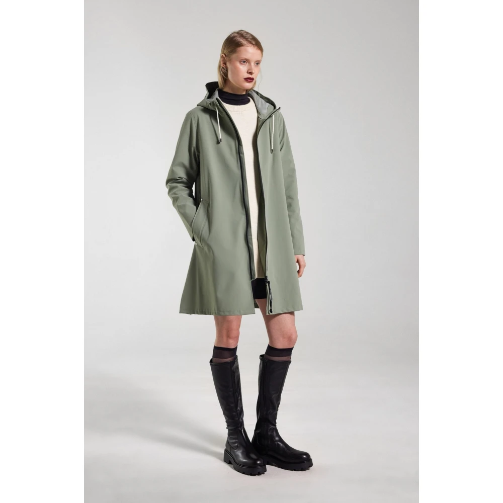 Stutterheim Lichtgewicht Rits Matte Regenjas Green Dames