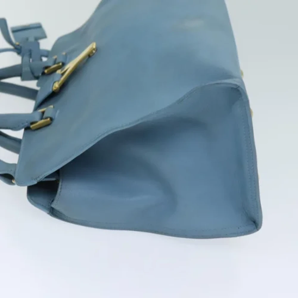 Yves Saint Laurent Vintage Pre-owned Leather handbags Blue Dames
