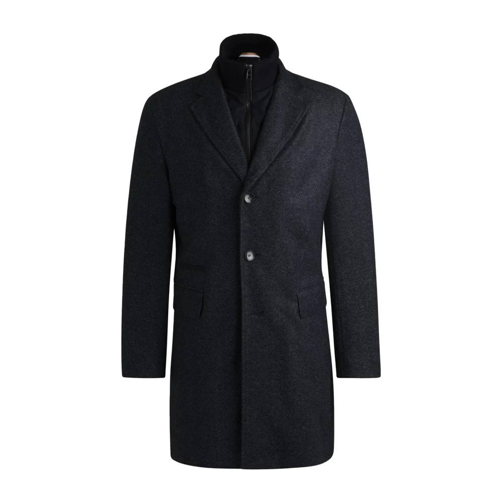 Hugo Boss Slim-fit visgraatjas met afneembare voering Blue Heren