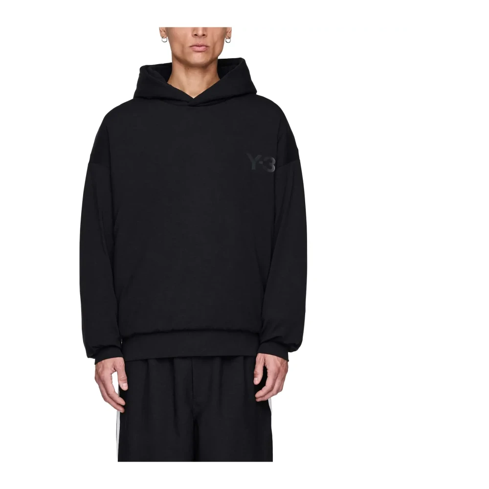 Adidas Black Y-3 Padded Hoodie - Male - Long Sleeve Training Tops - L - Sport