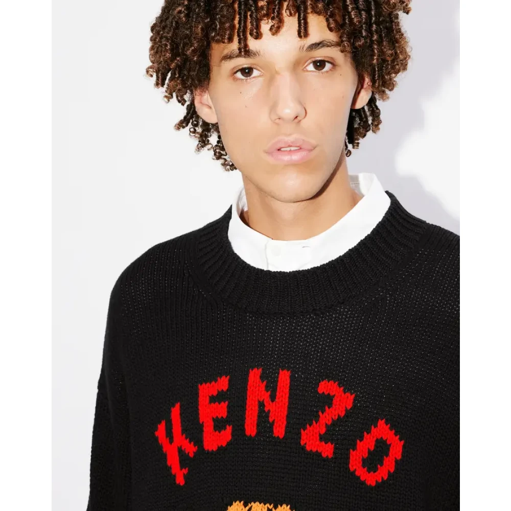 Kenzo Round-neck Knitwear Black Heren