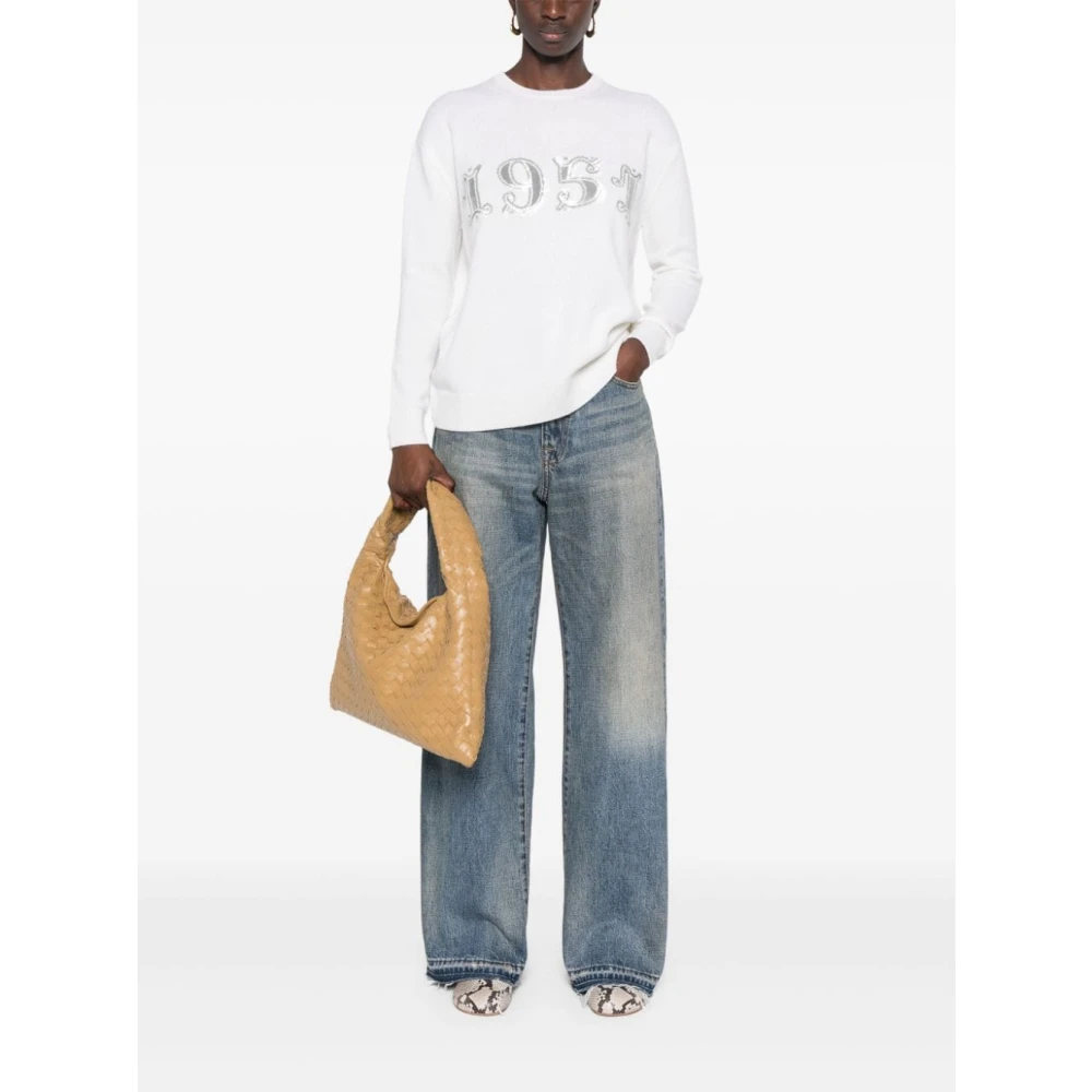 Max Mara Witte Wol Kasjmier Trui White Dames
