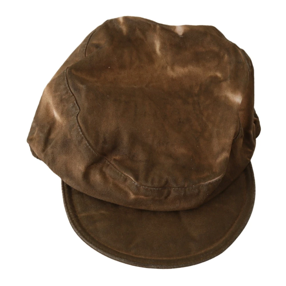 Costume National Women's Brown Newsboy Hat With Logo Details