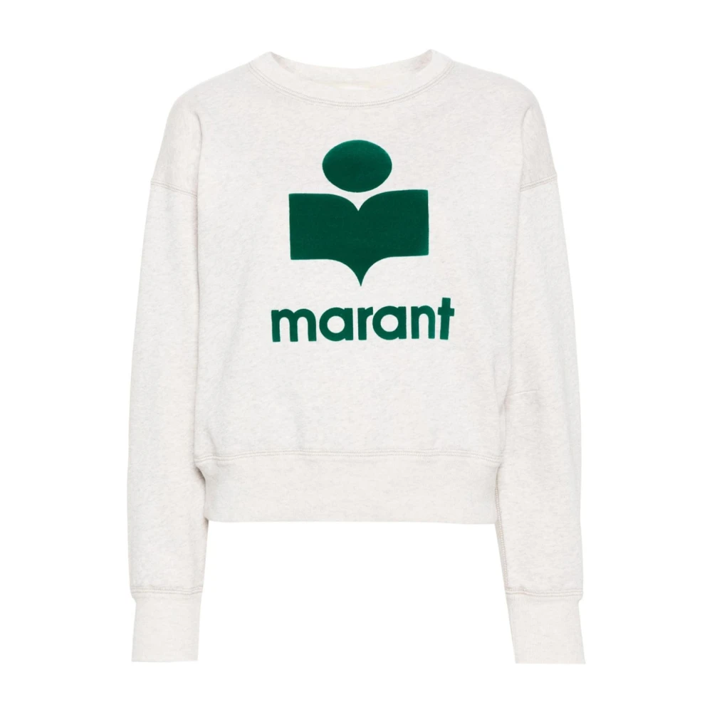 Isabel Marant Étoile Grijze Sweatshirt met Groen Logo Beige Dames