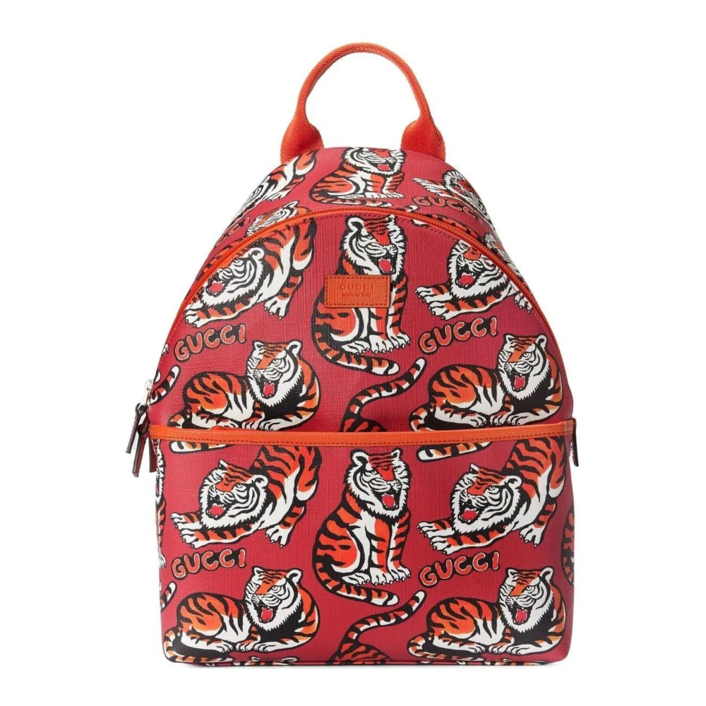 Gucci Rode Tijgerprint Kinderrugzak Red Unisex