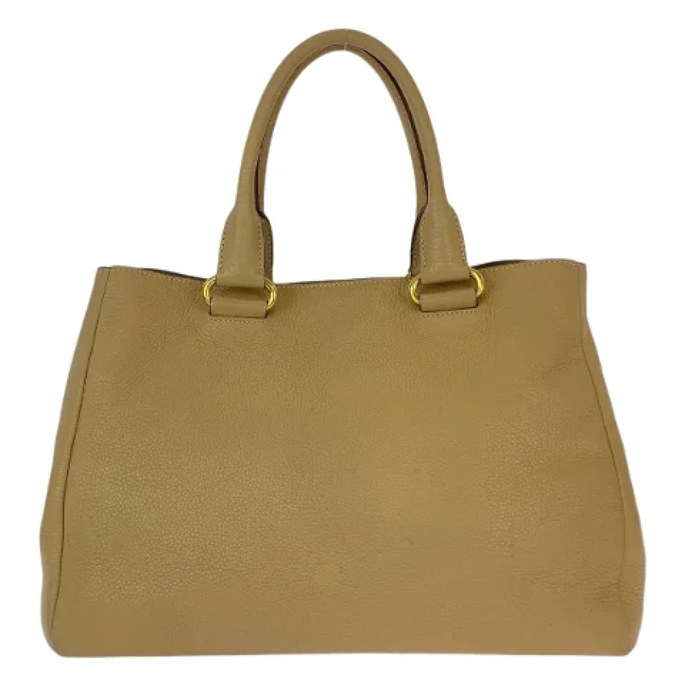 Prada Vintage Pre-owned Leather totes Beige Dames