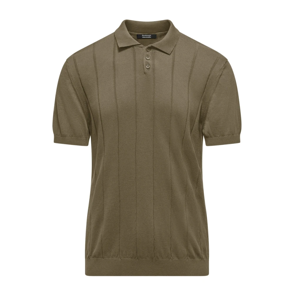 Bomboogie Men's Green Round-Neck Knitwear,, Cotton Jumper With Wide Ribbed Collar 3XL