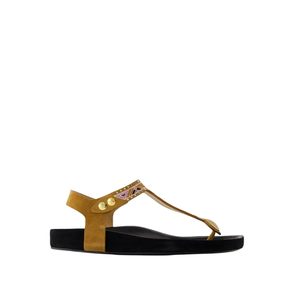 Isabel Marant Women's Beige Khaki Leather Sandals - Enore