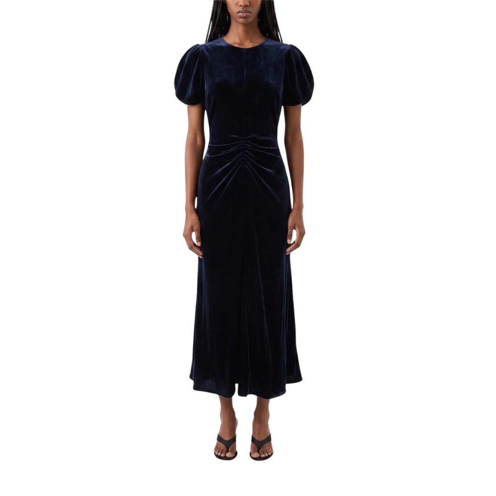 Victoria Beckham , Midi Dresses, Female, Blue, S, Gathered Waist Midi Dress