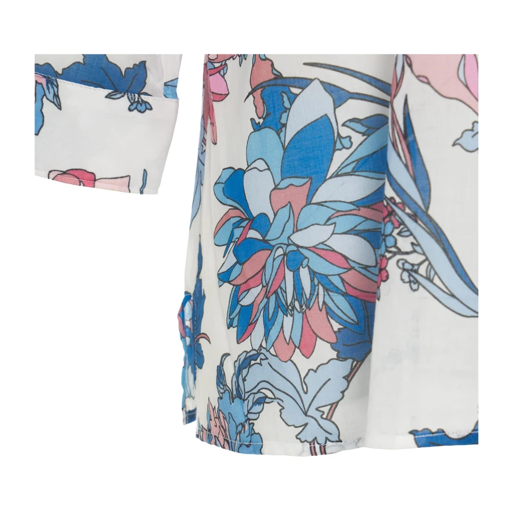Himon's Blauwe Bloes Kent Kraag Multicolor Dames