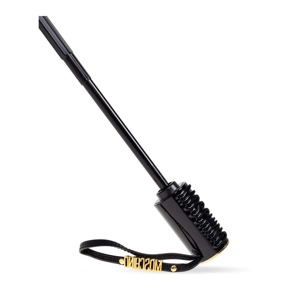 Moschino Opvouwbare paraplu met logo Black Unisex