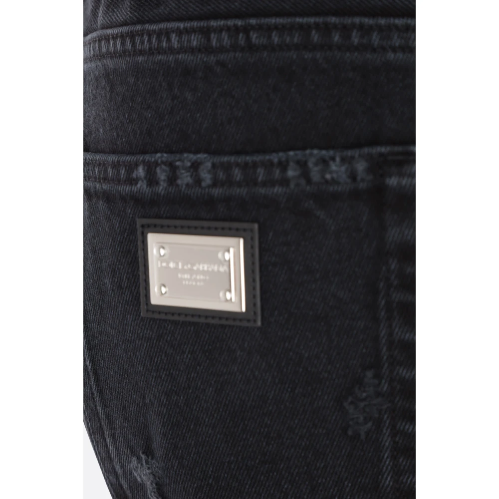 Dolce & Gabbana High-waisted Straight Leg Jeans Black Dames