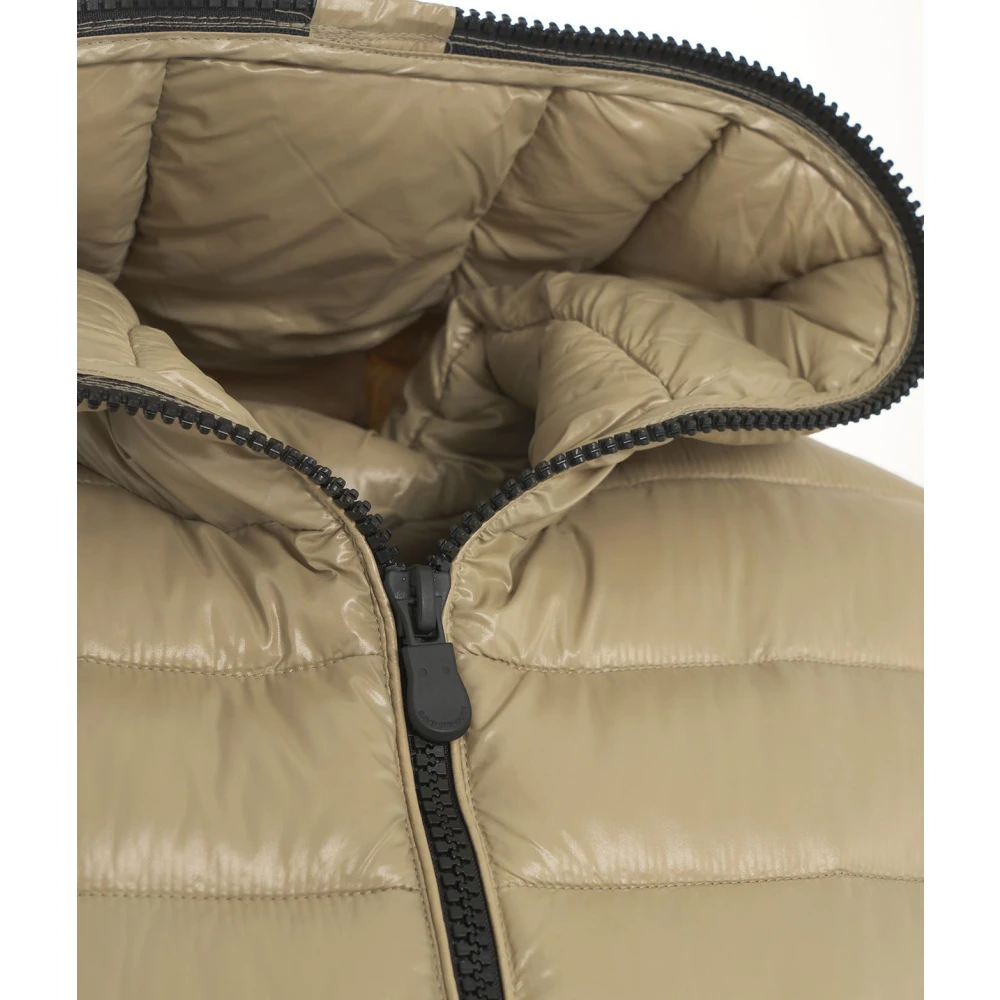 Save The Duck Gewatteerde Eco Donsvest met Logo Beige Dames