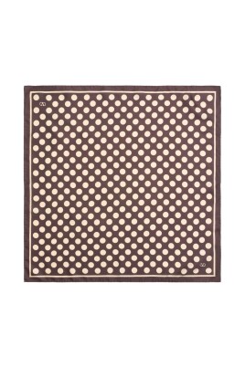 brown-polka-dot-scarf-with-logo