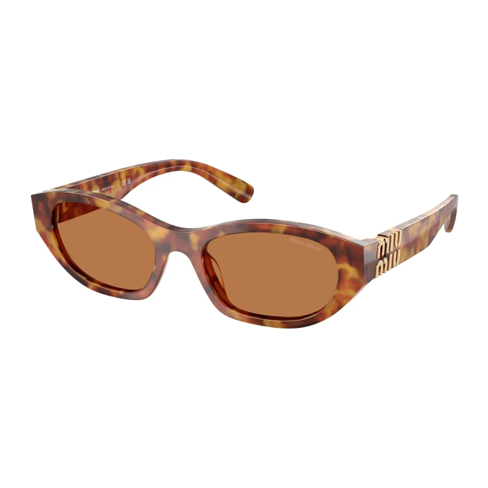Miu Miu Women's Brown Woman Mu A03s 10L10i Sunglasses Acetate Geometric Normal - Image 3