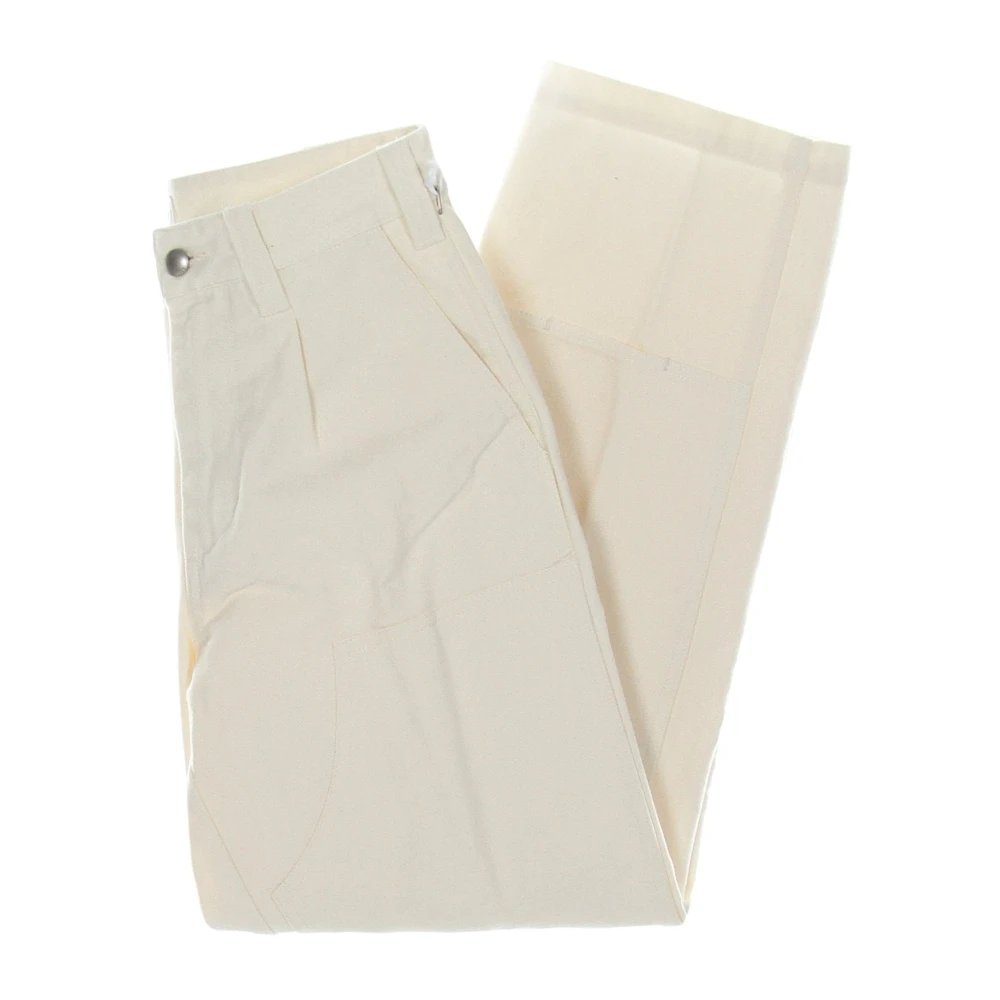 Obey Katoenen Twill Lange Broek Rechte Pijp Beige Heren