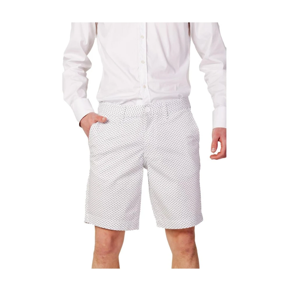 Armani Exchange Mannelijk Wit Te Katoenen Bermuda Shorts