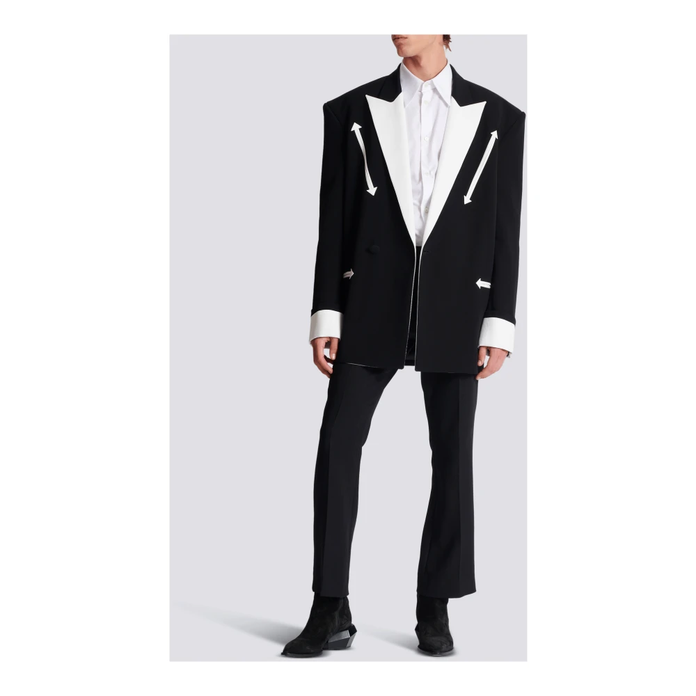 Balmain Westerse crepe blazer Black Heren