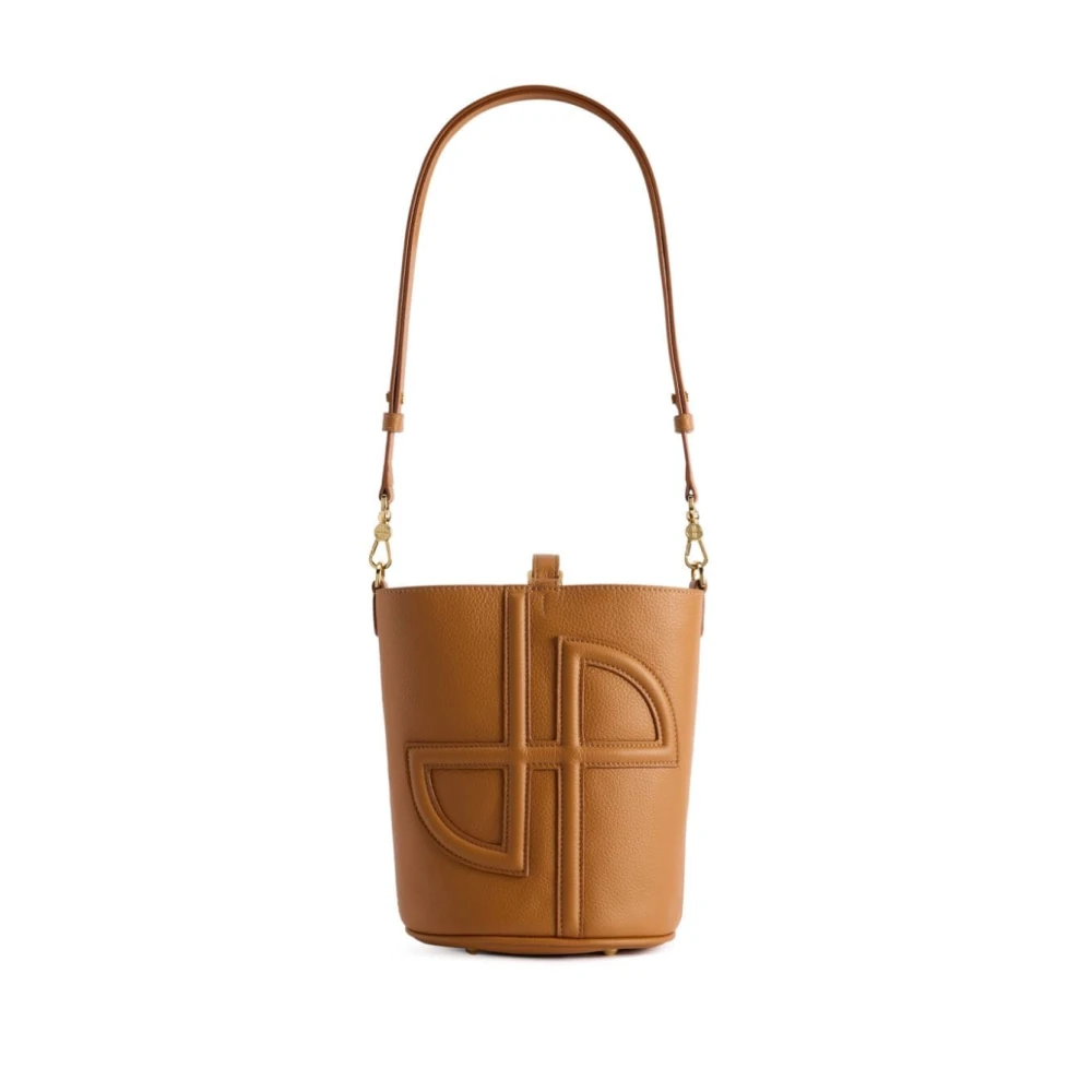 Patou Bruin Leren Bucket Tas Brown Dames