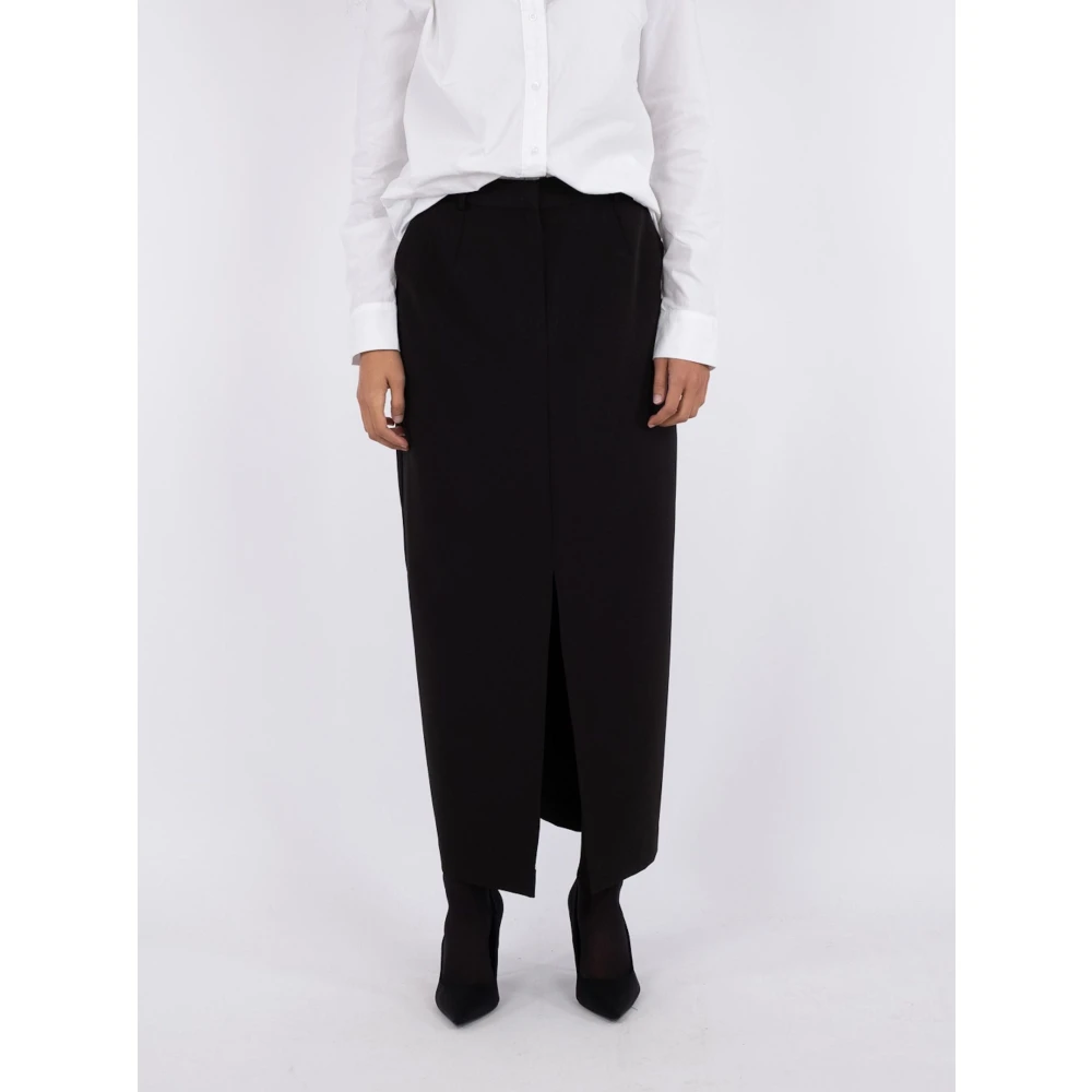 NEO NOIR Maxi Rok met Voor Split Black Dames