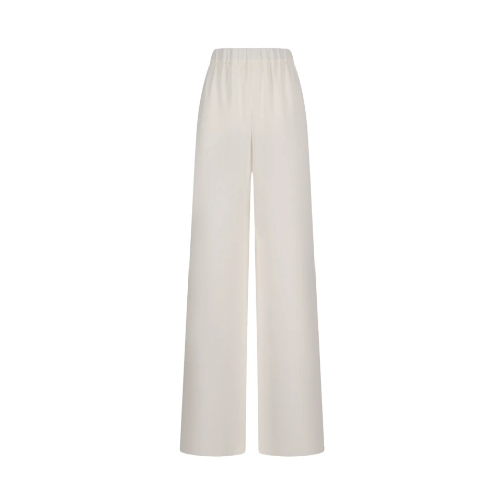 Valentino Garavani Women's White Silk Wide-Leg Trousers