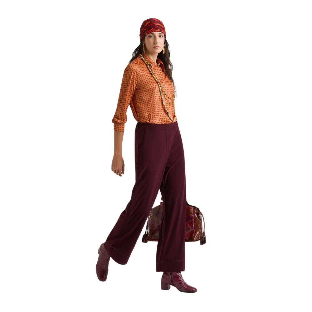 Maliparmi Kvinno Röd Byxor Dam, S, Polyester, Tecno Jersey Byxor