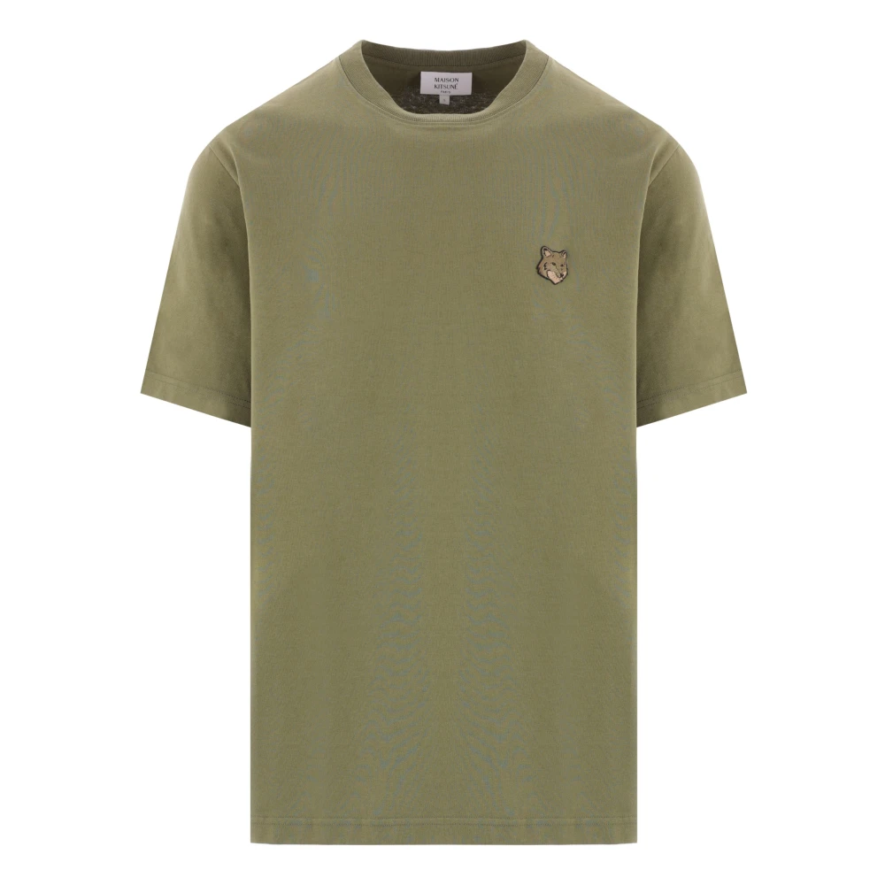 Maison Kitsuné Bold Fox Head Militair Groene T-shirt Green Heren