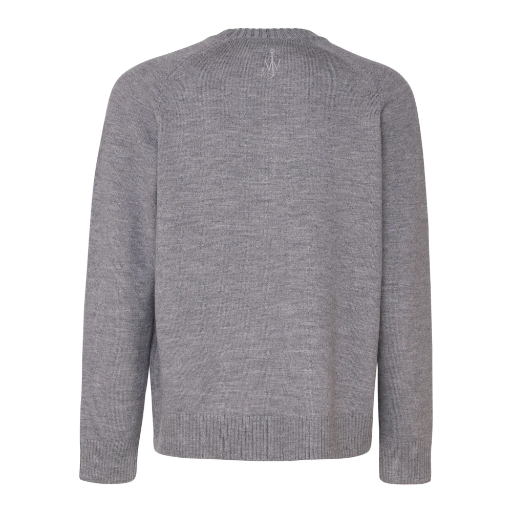 JW Anderson Grijze Zip Sweater Raglan Mouwen Gray Heren