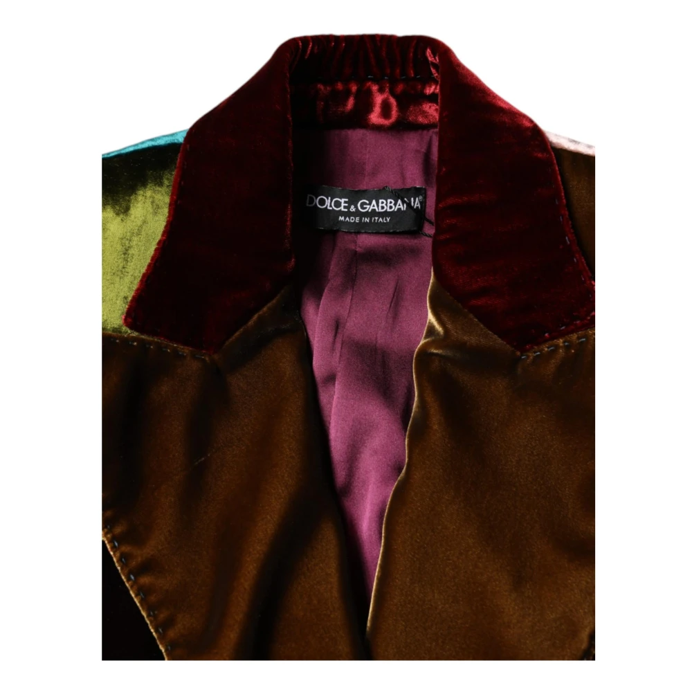 Dolce & Gabbana Patchwork Blazer Jas met Zijden Voering Multicolor Dames