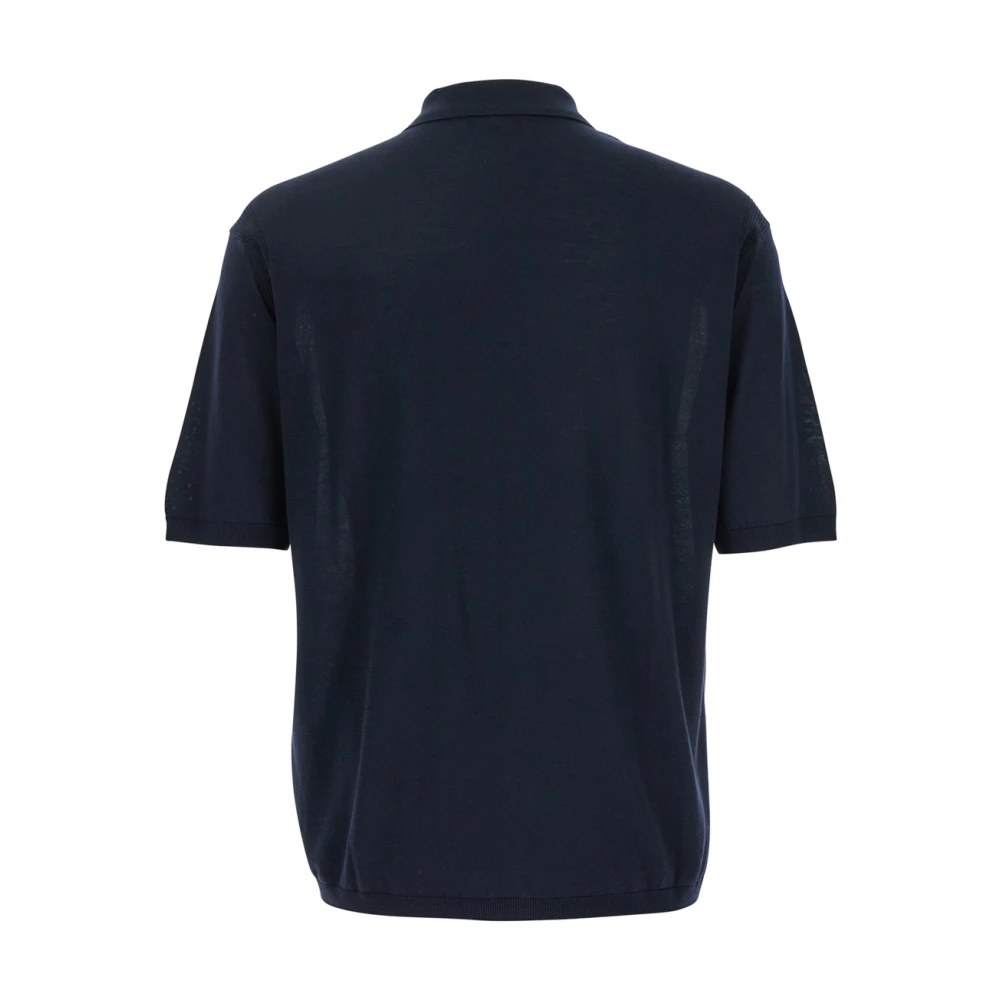 Emporio Armani Blauw Polo Shirt met Ritssluiting Blue Heren