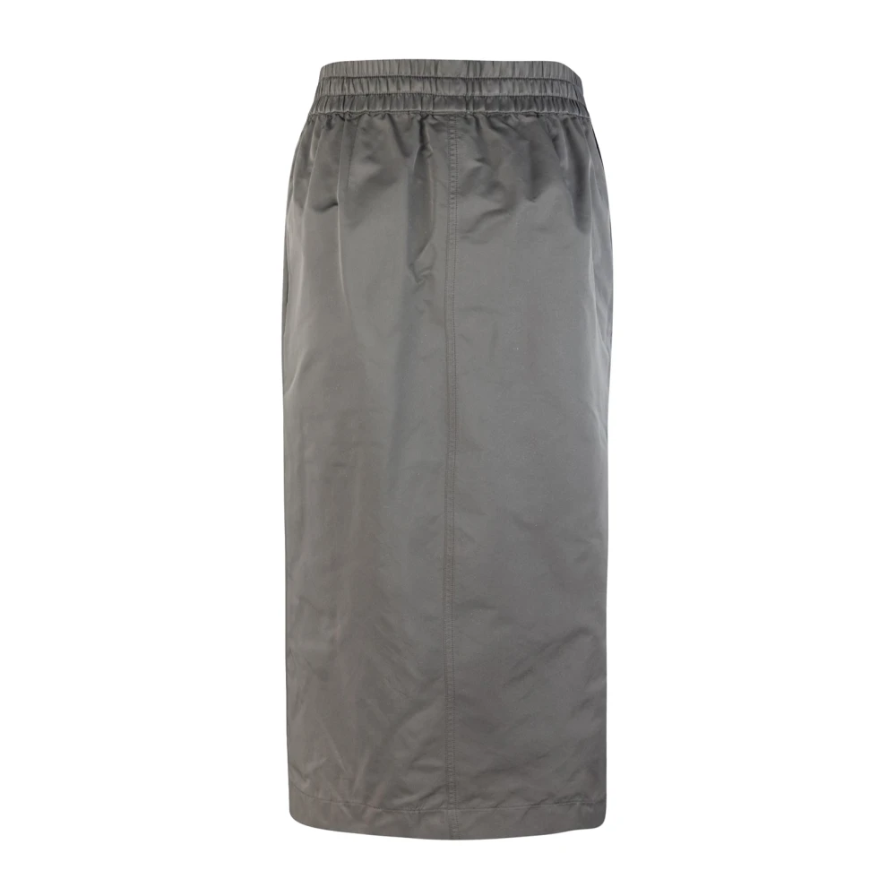 P.a.r.o.s.h. Cargo Rok met Elastische Taille en Voor Split Gray Dames