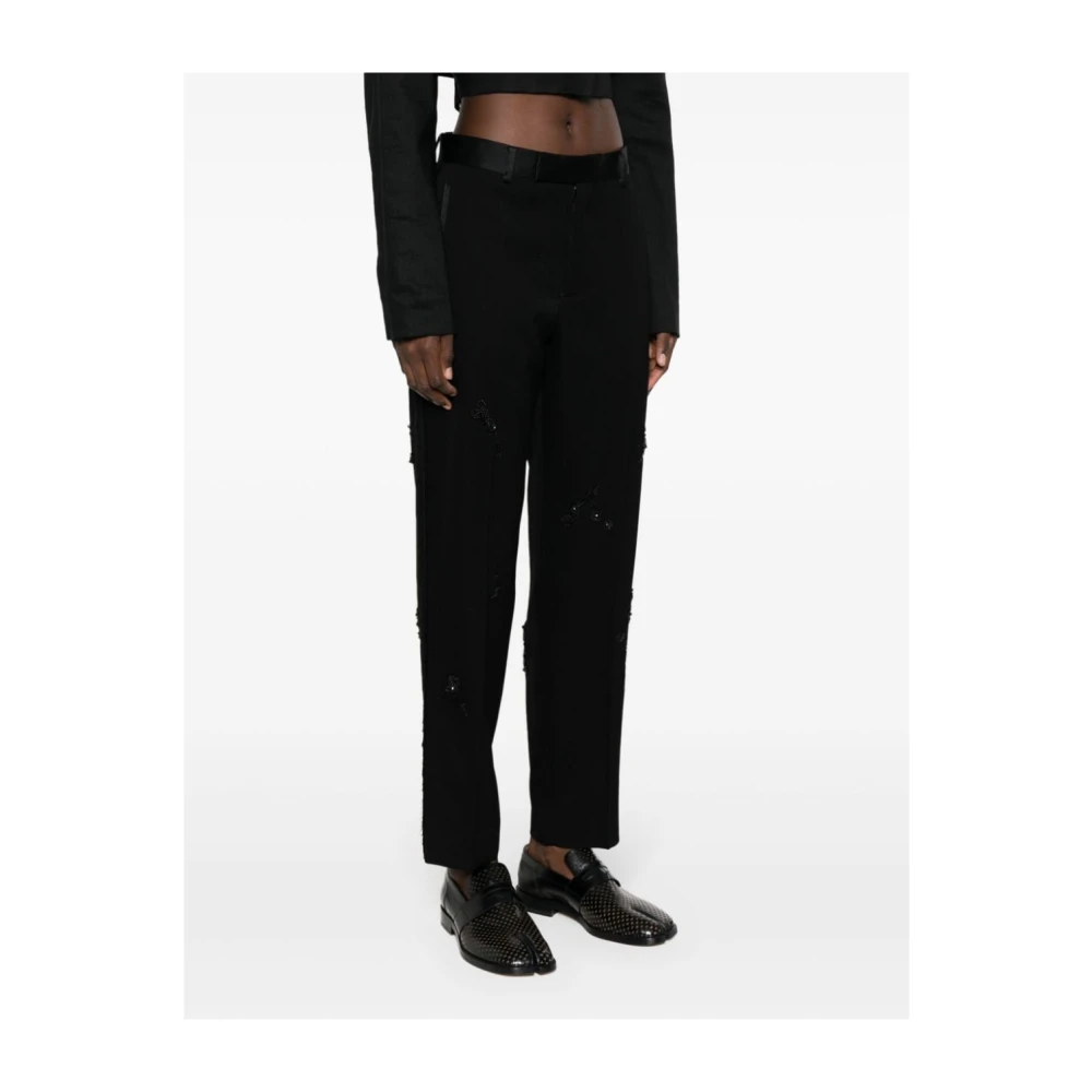 Undercover Zwarte op maat gemaakte broek met juweel inzetstukken Black Dames