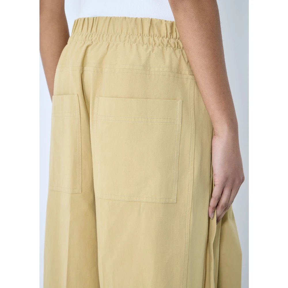 Jil Sander Twill Elastische Taille Broek Beige Dames
