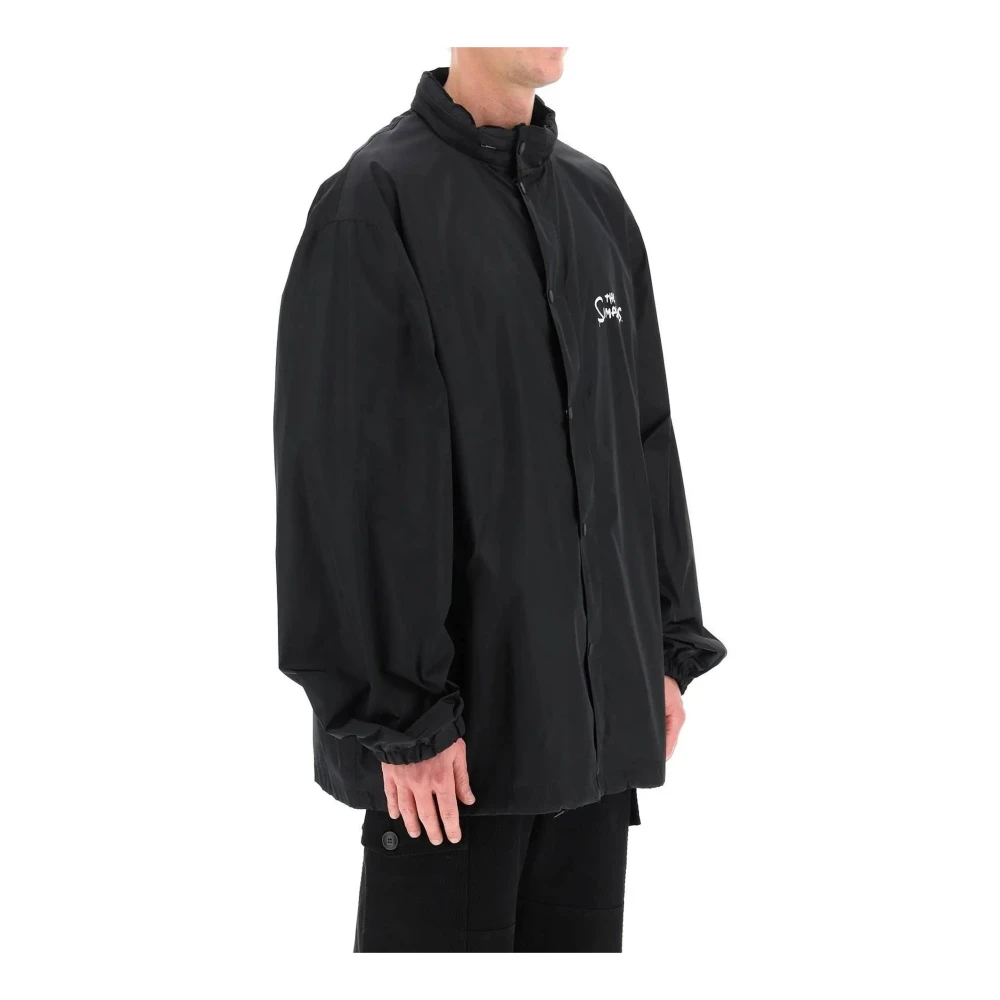 Balenciaga Simpson Oversized Windbreaker Jas Black Heren