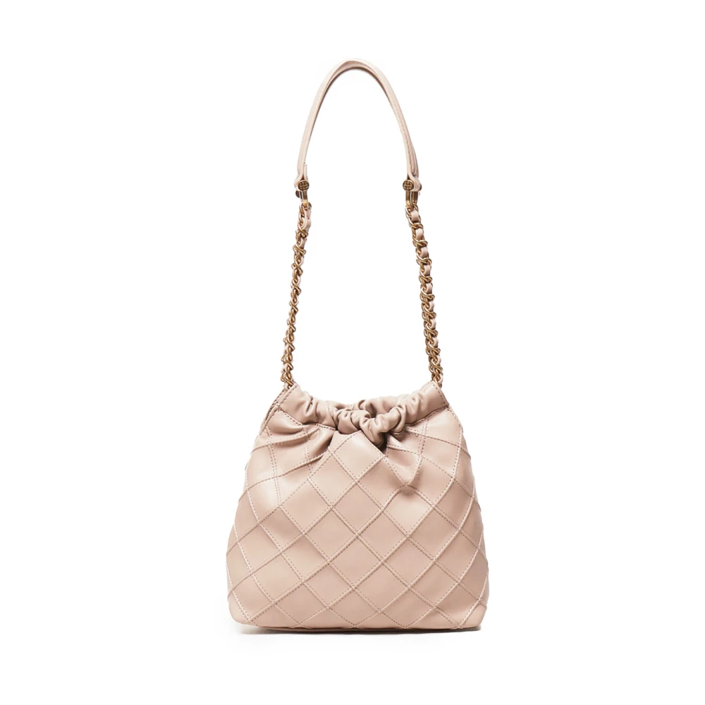 V73 Mini Hobo Tas met Matelassé Motief Beige Dames