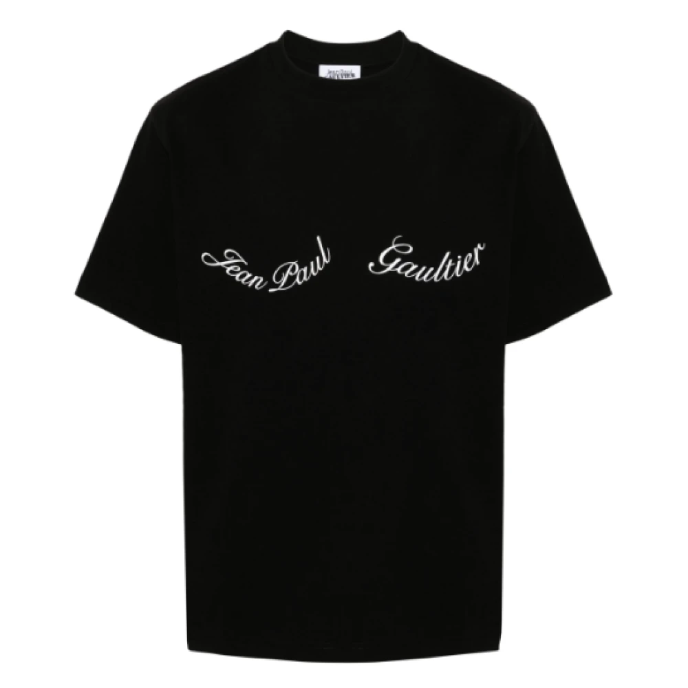 Jean Paul Gaultier Oversize Logo Tee Zwart Wit Black Dames