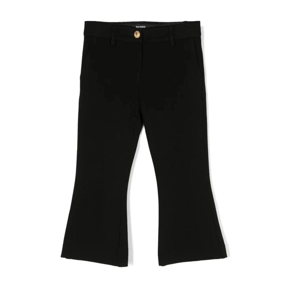 Balmain Girls Black Trousers For Aw24 - Trousers - 13 Y - Kids