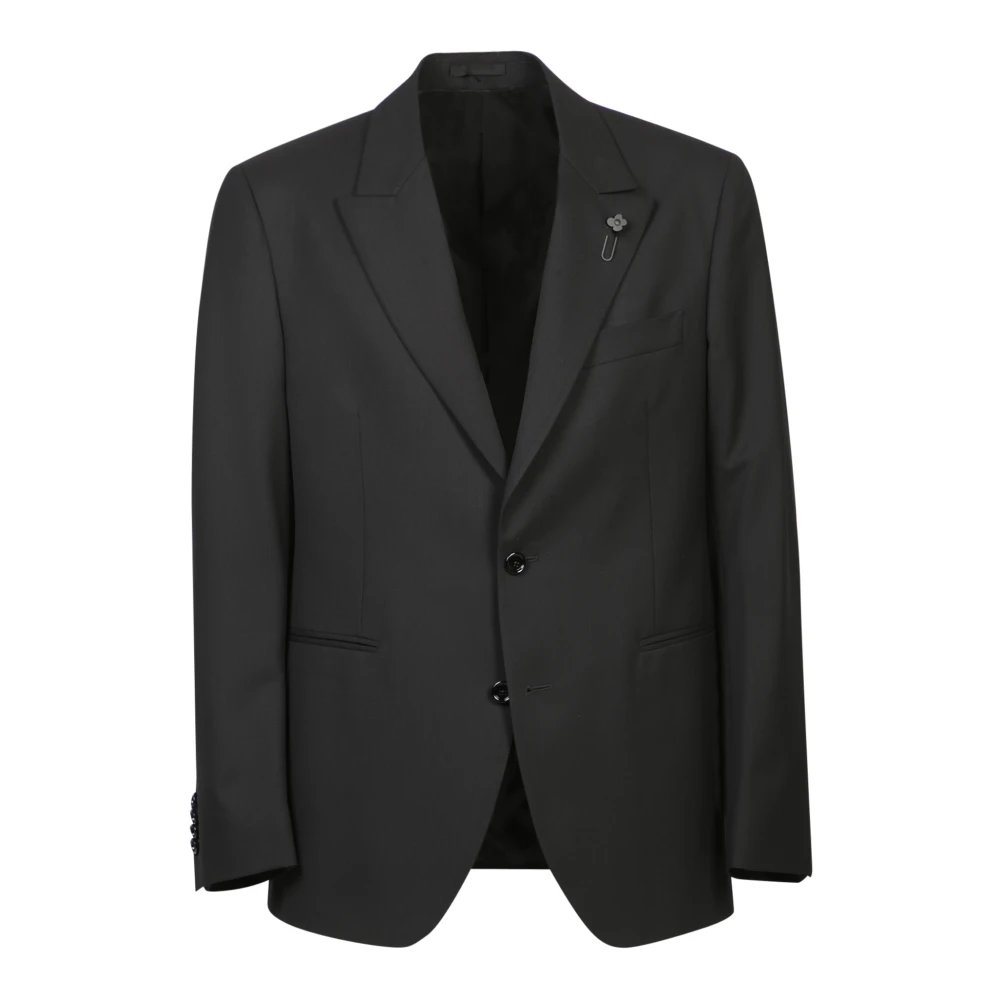Lardini Zwart Herenpak Elegante Stijl Black Heren