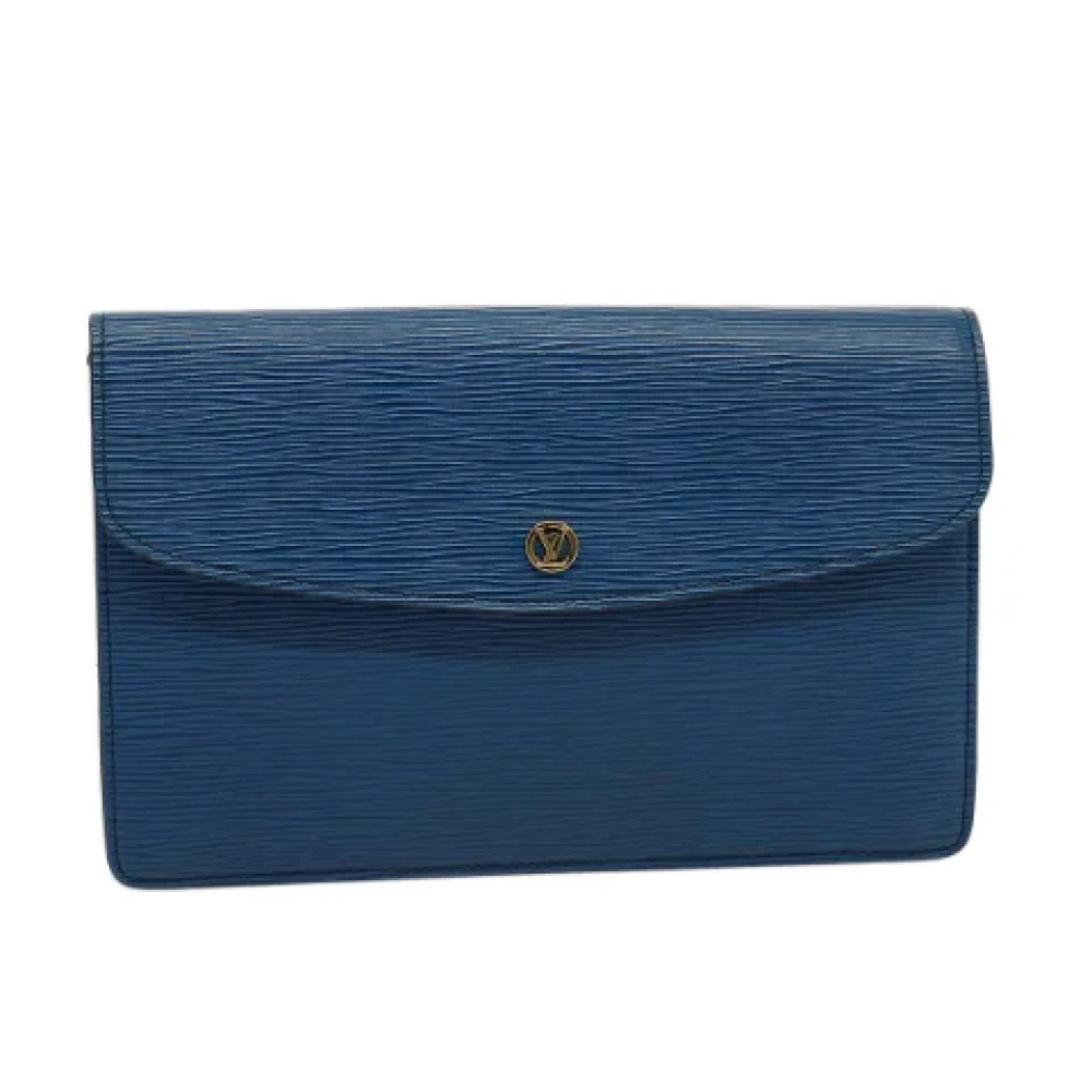 Louis Vuitton Vintage Pre-owned Leather clutches Blue Dames