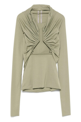 green-cut-out-long-sleeve-jersey-top