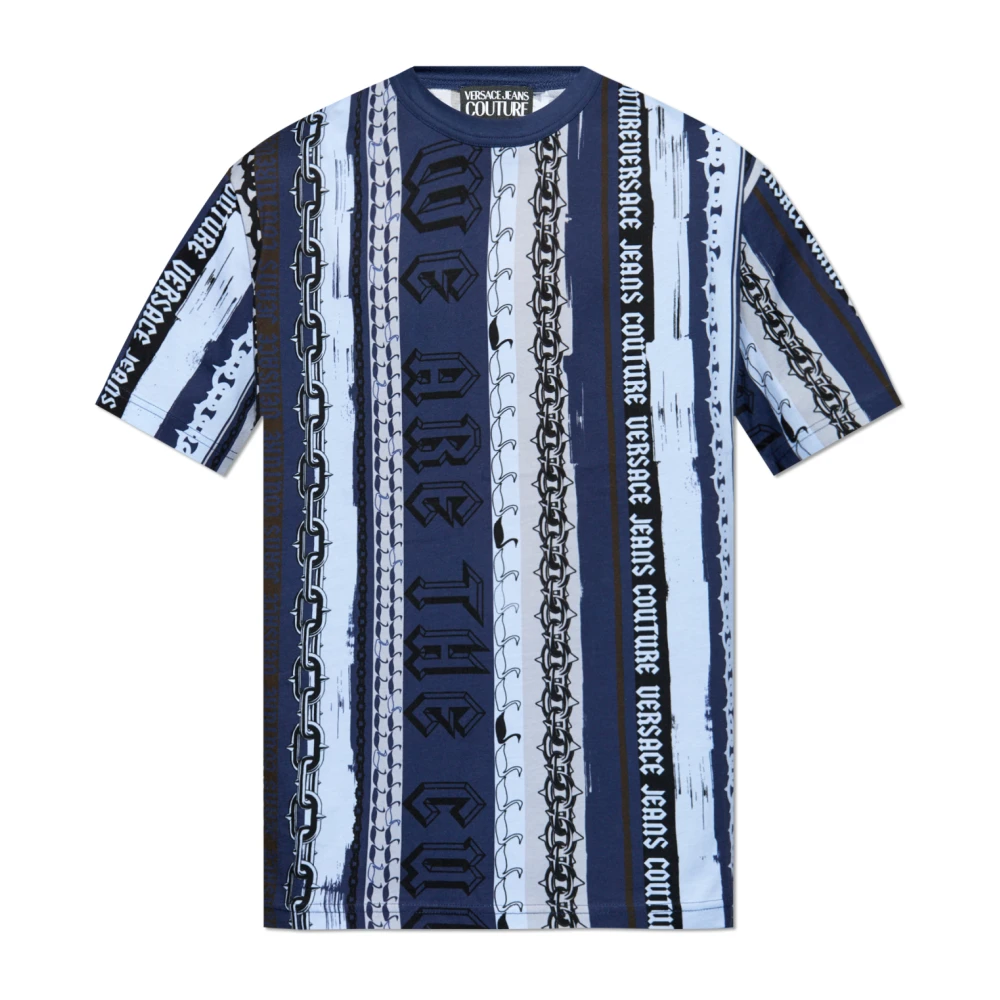 Versace Jeans Couture Gestreept T-shirt Blue Heren