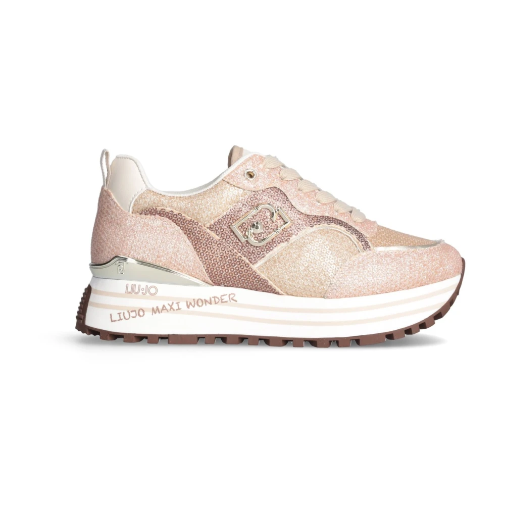 Liu Jo Leren Sneakers Hoge Zool Dames Schoenen Roze